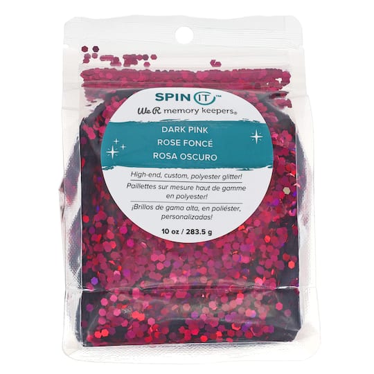 We R Memory Keepers&#xAE; Spin IT&#x2122; Dark Pink Super Chunky Polyester Glitter, 10oz.